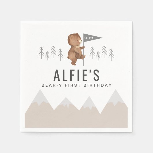 Beer Mountains First Birthday Servet (Voorkant)