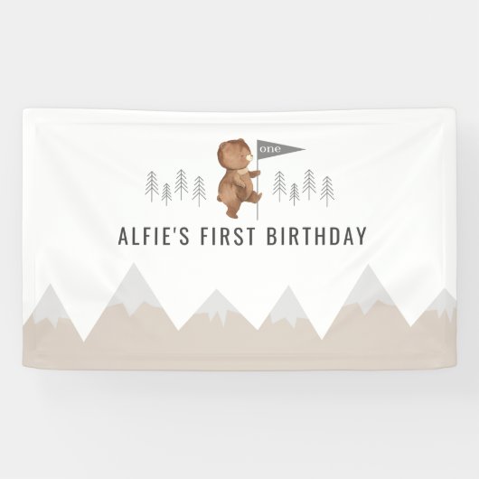 Beer Mountains First Birthday Spandoek (Horizontaal)
