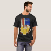 Beer Mug American Flag Craft Beer Beer Brewer T-shirt (Voorkant volledig)