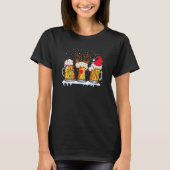 Beer Mug Christmas Tree Lights Reindeer Xmas Santa T-shirt (Voorkant)