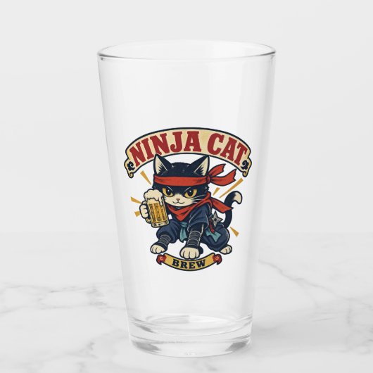 Beer Mug Design - Ninja Cat Brew - Glas (Voorkant)