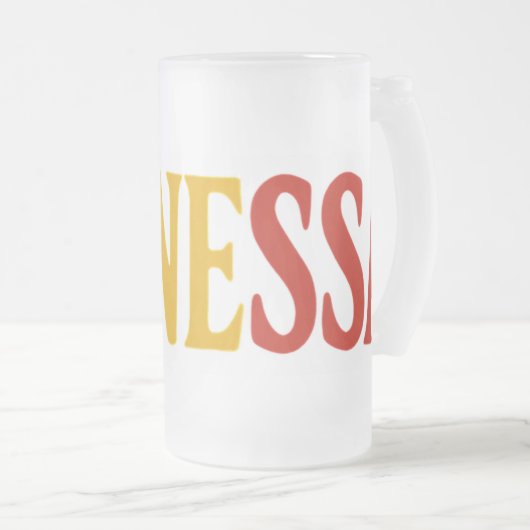 Beer mug in frosted glass matglas bierpul (Voorkant rechts)