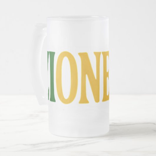 Beer mug in frosted glass matglas bierpul (Voorkant links)