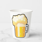 Beer Mug with Frothy Foam Papieren Bekers (Voorkant)