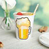 Beer Mug with Frothy Foam Papieren Bekers