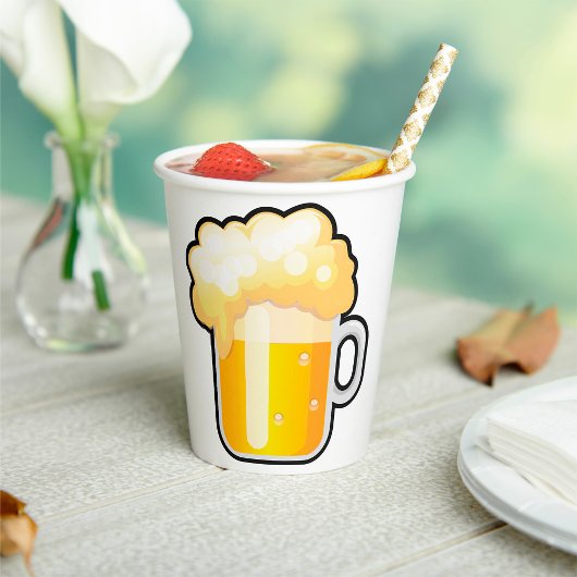 Beer Mug with Frothy Foam Papieren Bekers