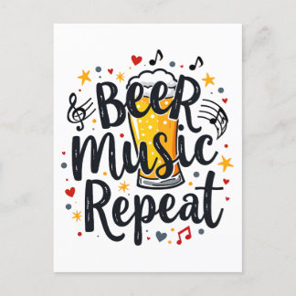 Beer Music Repeat Briefkaart