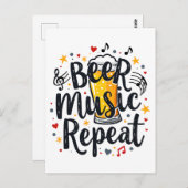 Beer Music Repeat Briefkaart (Voorkant / Achterkant)