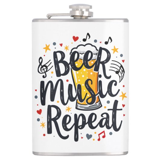 Beer Music Repeat Heupfles (Voorkant)