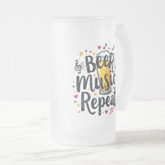 Beer Music Repeat Matglas Bierpul (Voorkant rechts)