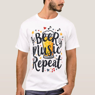 Beer Music Repeat T-shirt