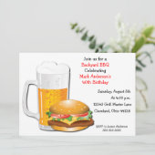 Beer N Cheese Burger Uitnodiging (Staand voorkant)