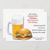 Beer N Cheese Burger Uitnodiging (Voorkant / Achterkant)