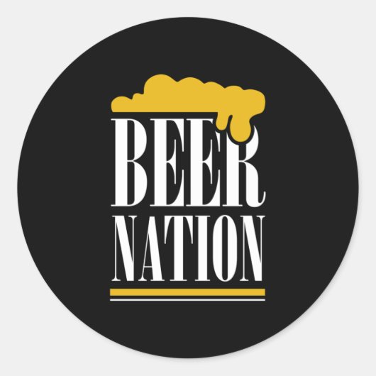 Beer Nation Ronde Sticker (Voorkant)