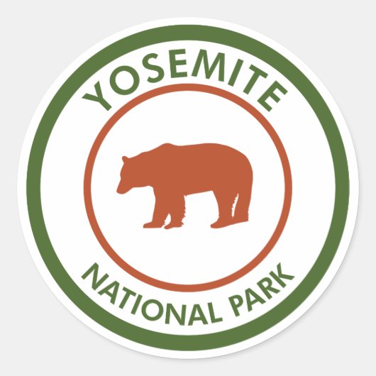 Beer Nationaal Park Yosemite Ronde Sticker (Voorkant)