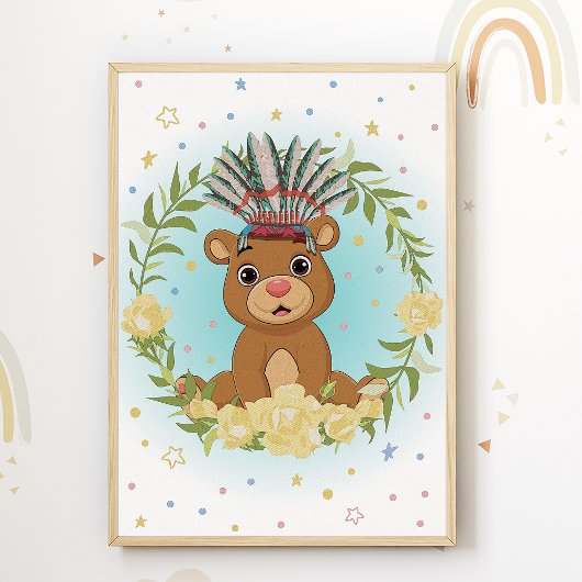Beer Native American Nursery Print Kinder Room