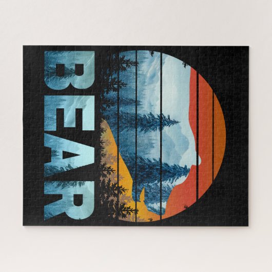 BEER NATUUR WILD FOREST ZONSONDERGANG LEGPUZZEL (Horizontaal)