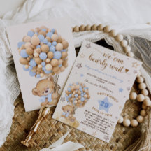 Beer nauwelijks wachten Lichtblauwe baby shower