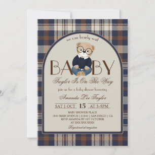 Beer nauwelijks wachten luxe jongen baby shower kaart