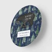 Beer Navy Woodland Forest Baby Boy Birth Stats Ronde Klok (Hoek)