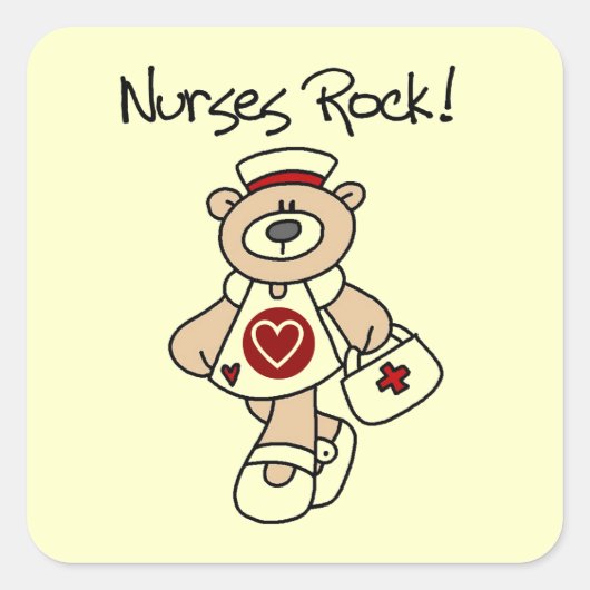 Beer Neurses Rock T-shirts en Gifts Vierkante Sticker (Voorkant)