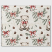  Beer Neutraal met Zachte Rode Boog Cadeaupapier (Vlak)