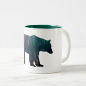 Beer Noordelijke Lichten Tweekleurige Koffiemok (Voorkant rechts)