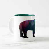 Beer Noordelijke Lichten Tweekleurige Koffiemok (Voorkant links)