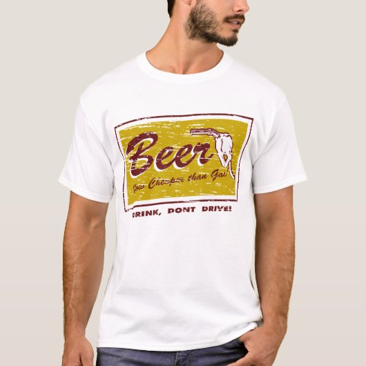 BEER... nu goedkoper dan gas T-shirt (Voorkant)