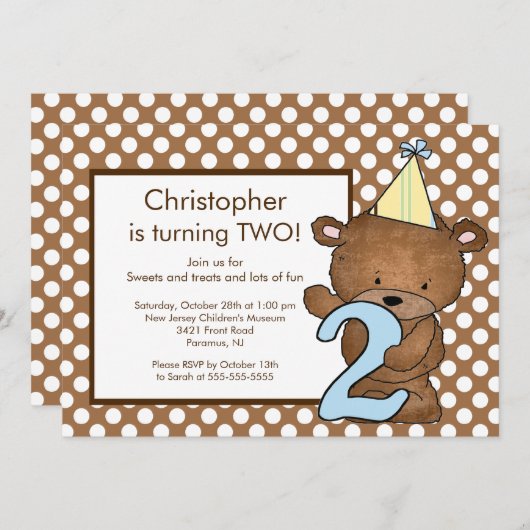 Beer nummer 2 tweede uitnodiging (Voorkant / Achterkant)