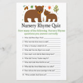 Beer Nursery Rhyme Quiz baby shower game (Voorkant)