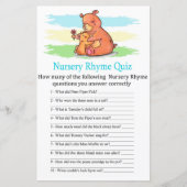 Beer Nursery Rhyme Quiz baby shower game (Voorkant)