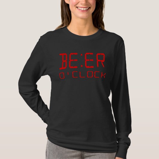 Beer O Clock  Digital Clock T-shirt (Voorkant)