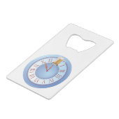 Beer O’-klok Creditkaart Flessenopener (Voorkant Gekanteld)
