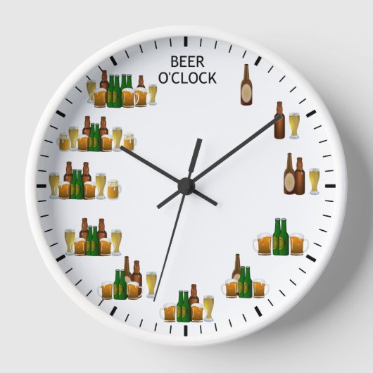 Beer O-klok Funny Beer Lovers Clock (Voorkant)