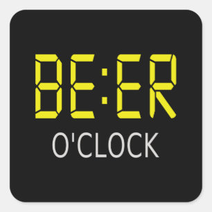 Beer-o-klok Vierkante Sticker