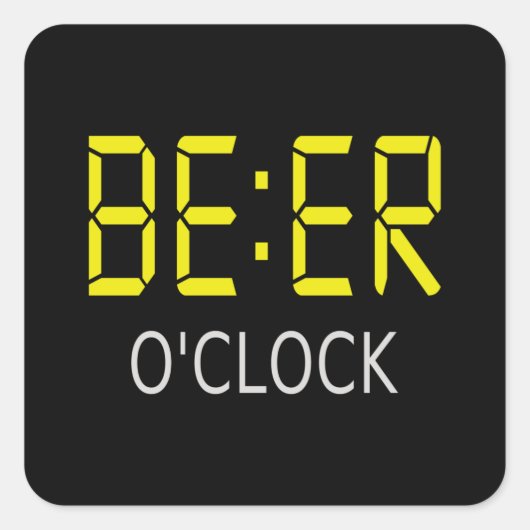 Beer-o-klok Vierkante Sticker (Voorkant)