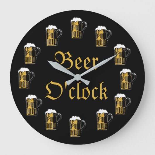 Beer O-klok wandklok (Voorkant)