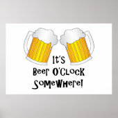 Beer O'Clock ergens anders grappny Poster (Voorkant)