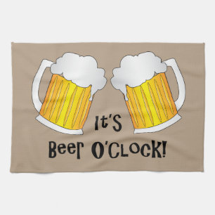 Beer O'Clock Funny Birthday Party BBQ Towel Theedoek