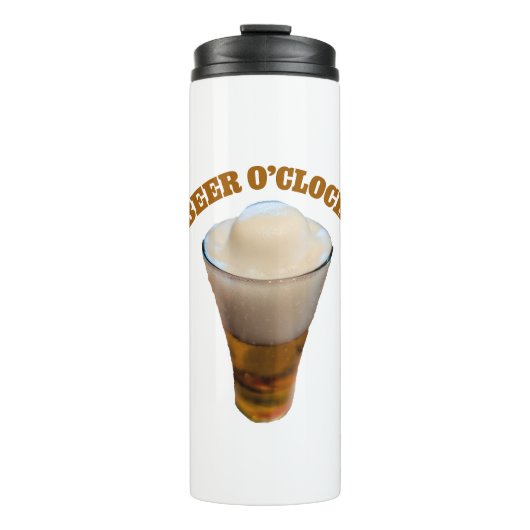 Beer O'Clock Funny Drinking Humor Thermosbeker (Voorkant)