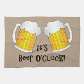 Beer O'Clock Funny Verjaardagsfeest BBQ Handdoek (Horizontaal)