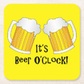 Beer O'Clock Funny Verjaardagsfeest BBQ Onderzette Kartonnen Onderzetters (Voorkant)