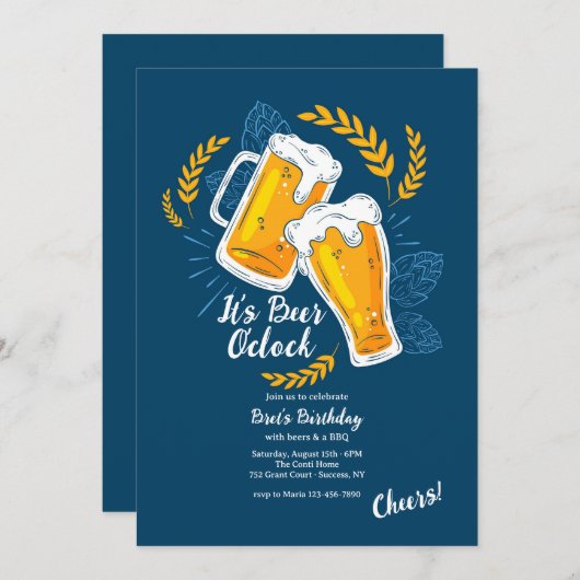 Beer O'Clock Kaart (Voorkant / Achterkant)