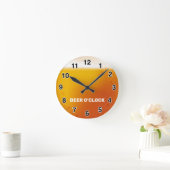 BEER O'CLOCK ROUND Wall Clock Ronde Klok (Huis)