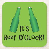 Beer O'Clock Sun staat boven het Yardarm Funny Ond Kartonnen Onderzetters (Voorkant)