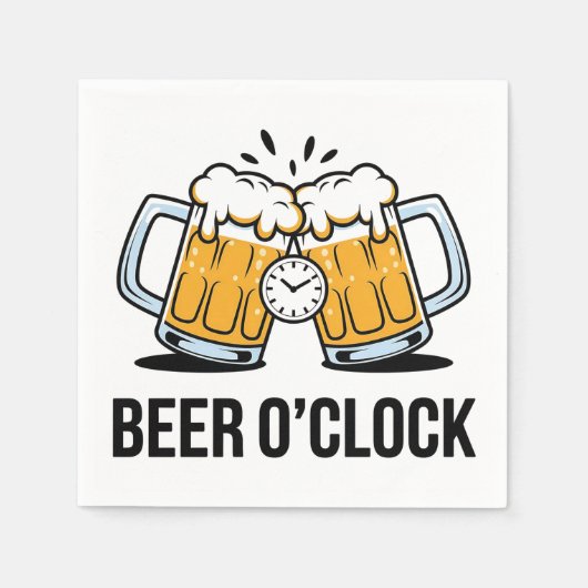 Beer O'Clock - Tijd om te vieren met een koude Servet (Voorkant)