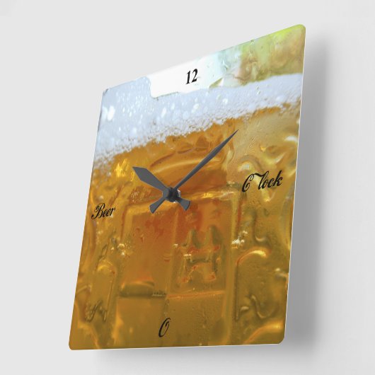 Beer O'Clock Vierkante Klok (Hoek)