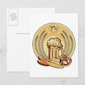 Beer Oktoberfest Label  Grafisch Briefkaart (Voorkant / Achterkant)