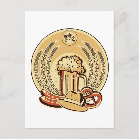 Beer Oktoberfest Label  Grafisch Briefkaart (Voorkant)